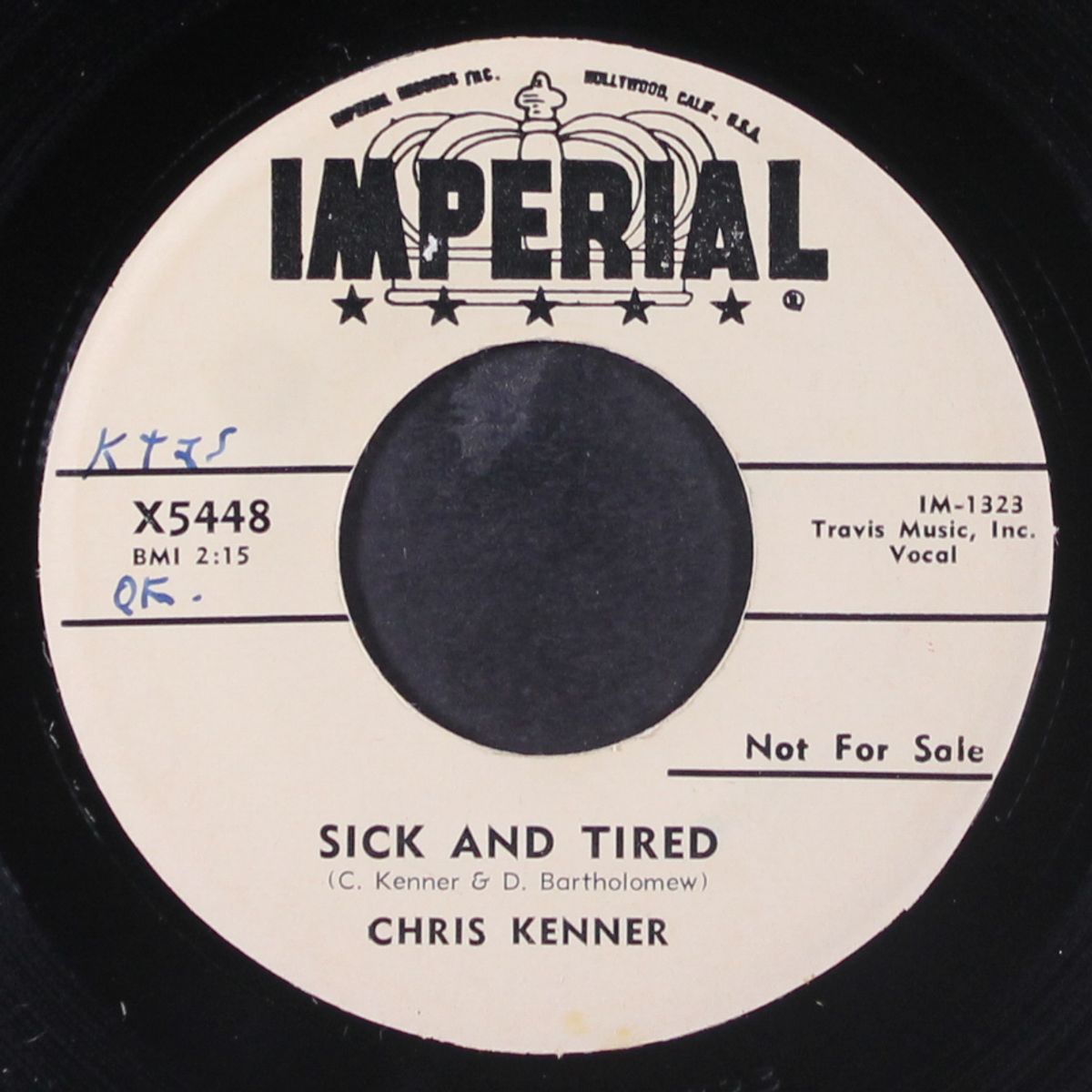 sick and tired / nothing will keep me from you by CHRIS KENNER