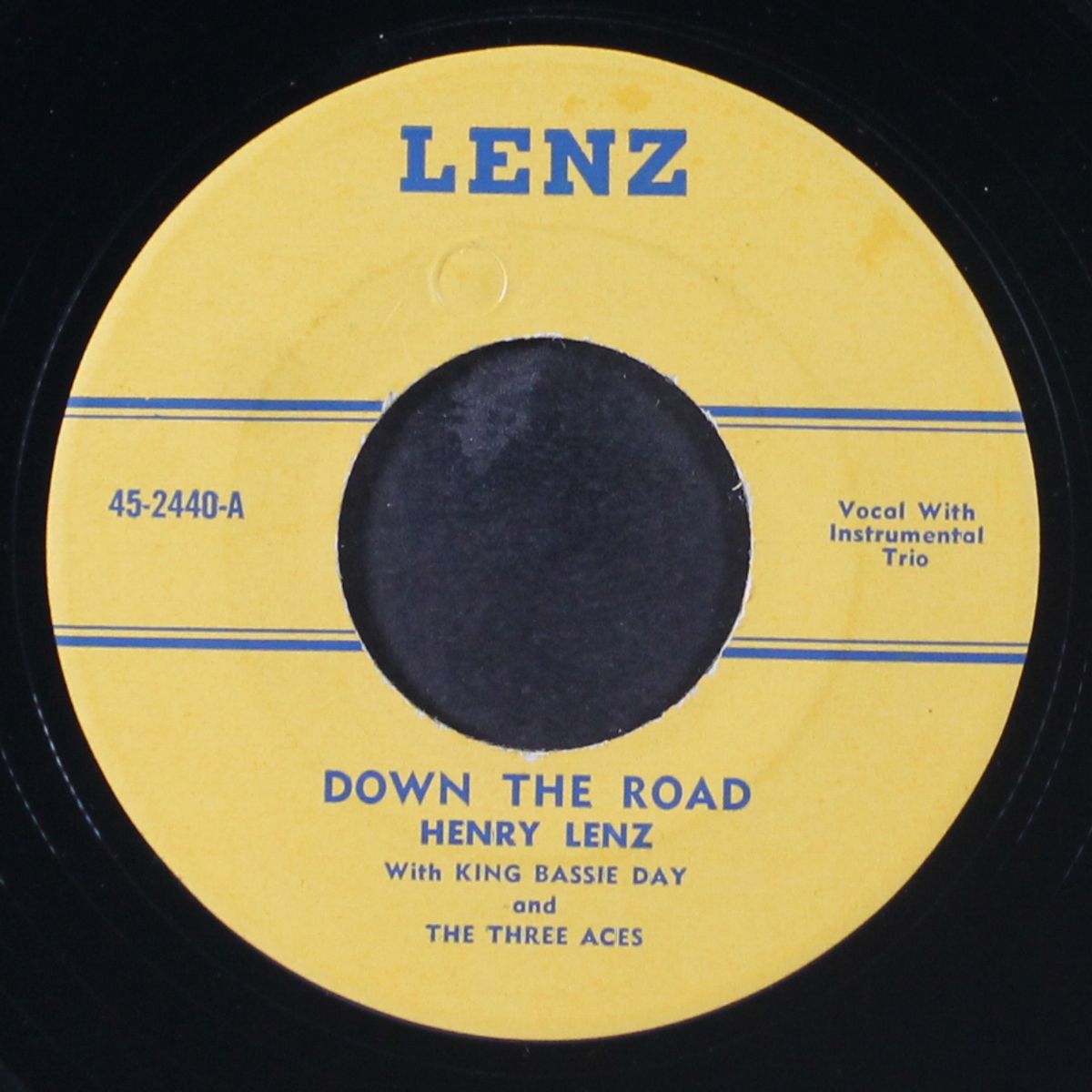 down the road / i've searched the whole world over by HENRY LENZ WITH KING BASSIE DAY AND THE THREE