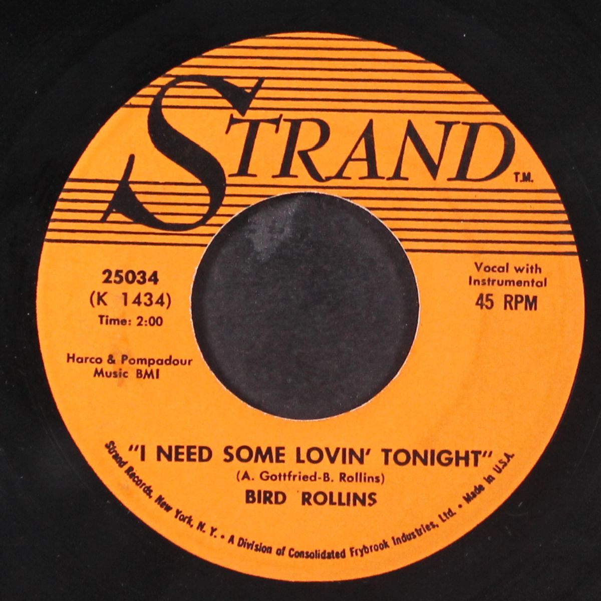 i need some lovin' tonight / just let me be by BIRD ROLLINS