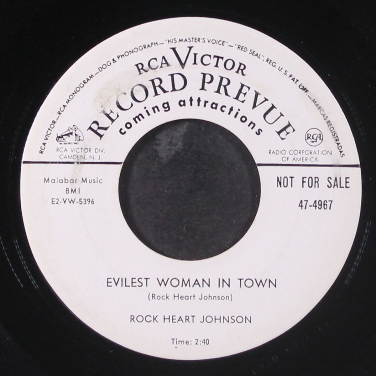 evilest woman in town / rock heart's blues by ROCK HEART JOHNSON