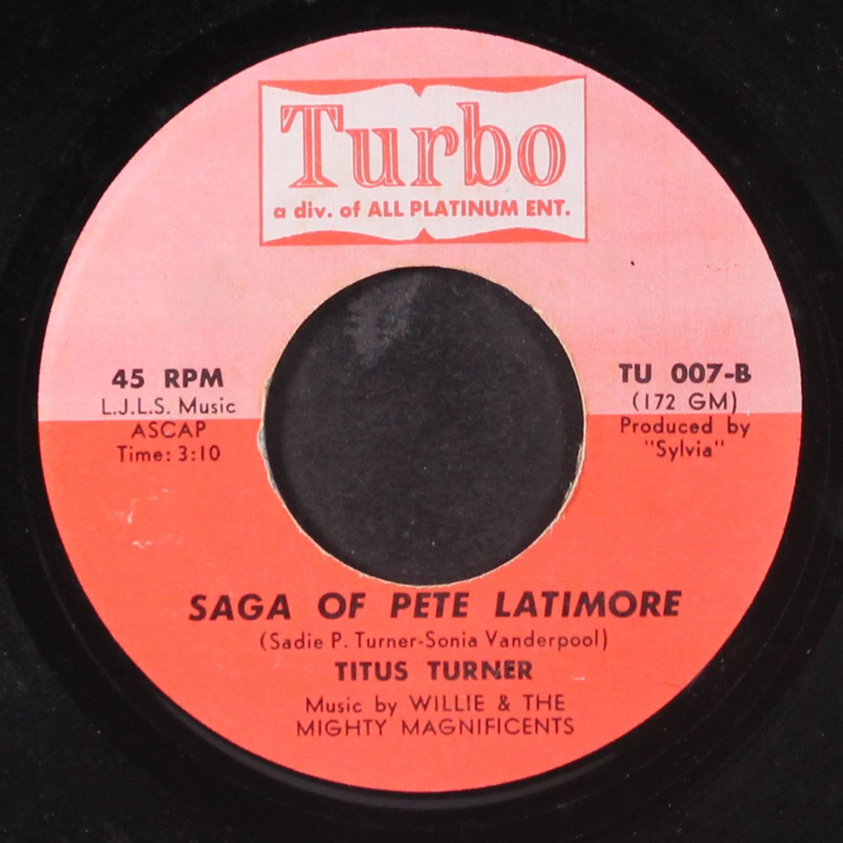 saga of pete latimore / get down off the train by TITUS TURNER