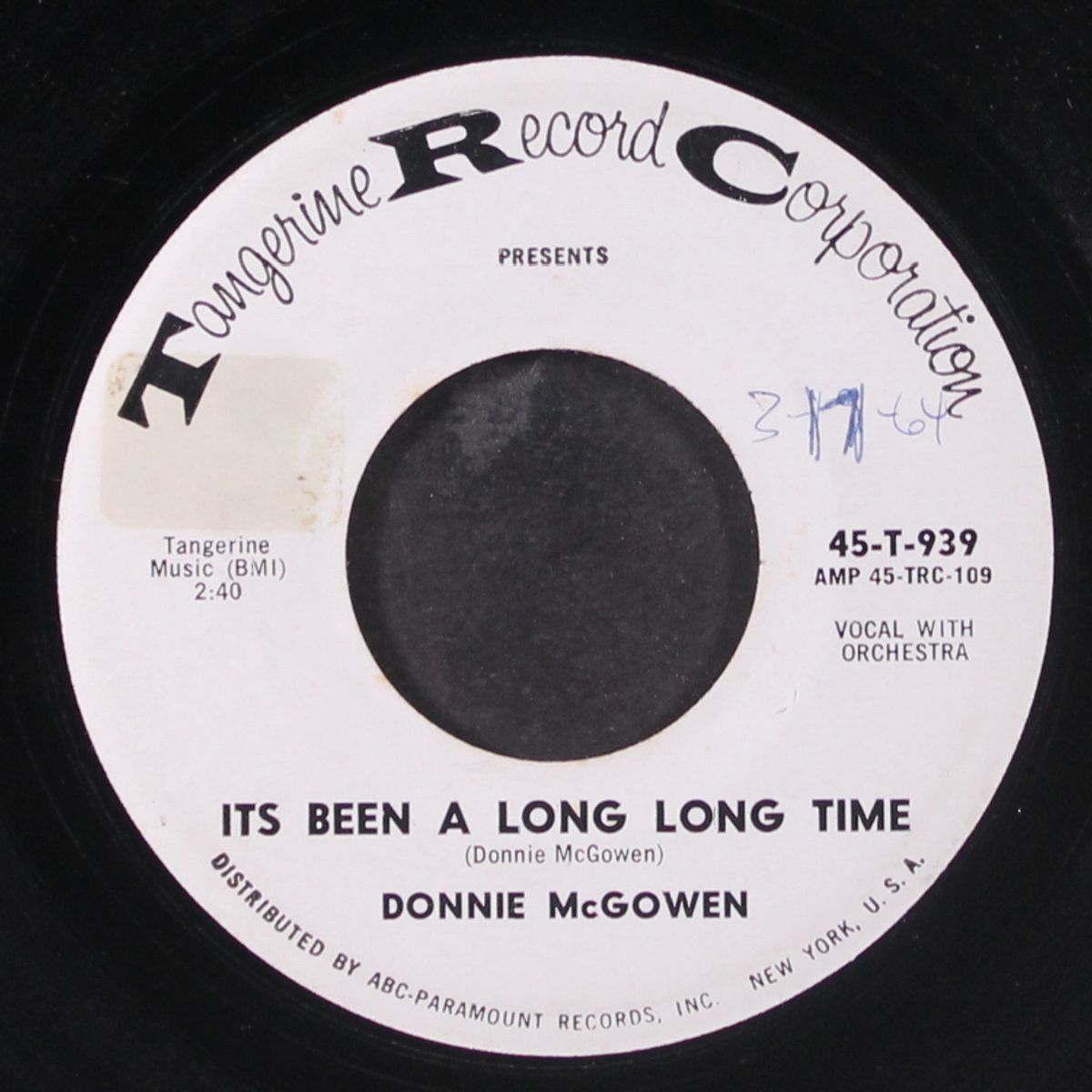 one for my baby / long time by DONNIE MCGOWEN
