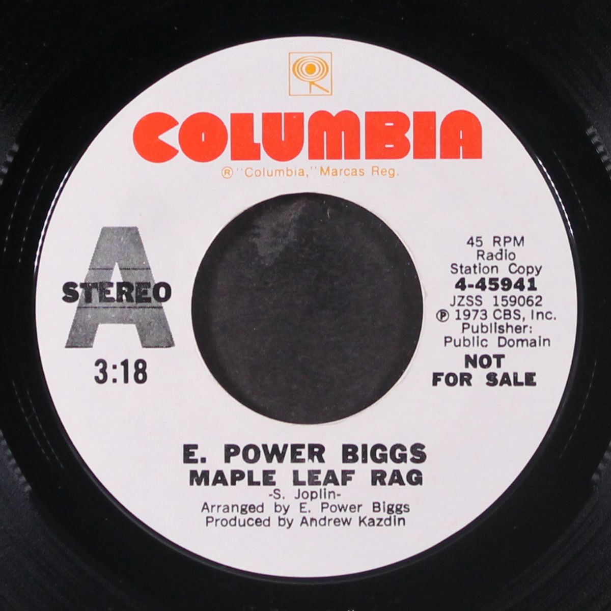 maple leaf rag / cleopha-march and two step by E. POWER BIGGS