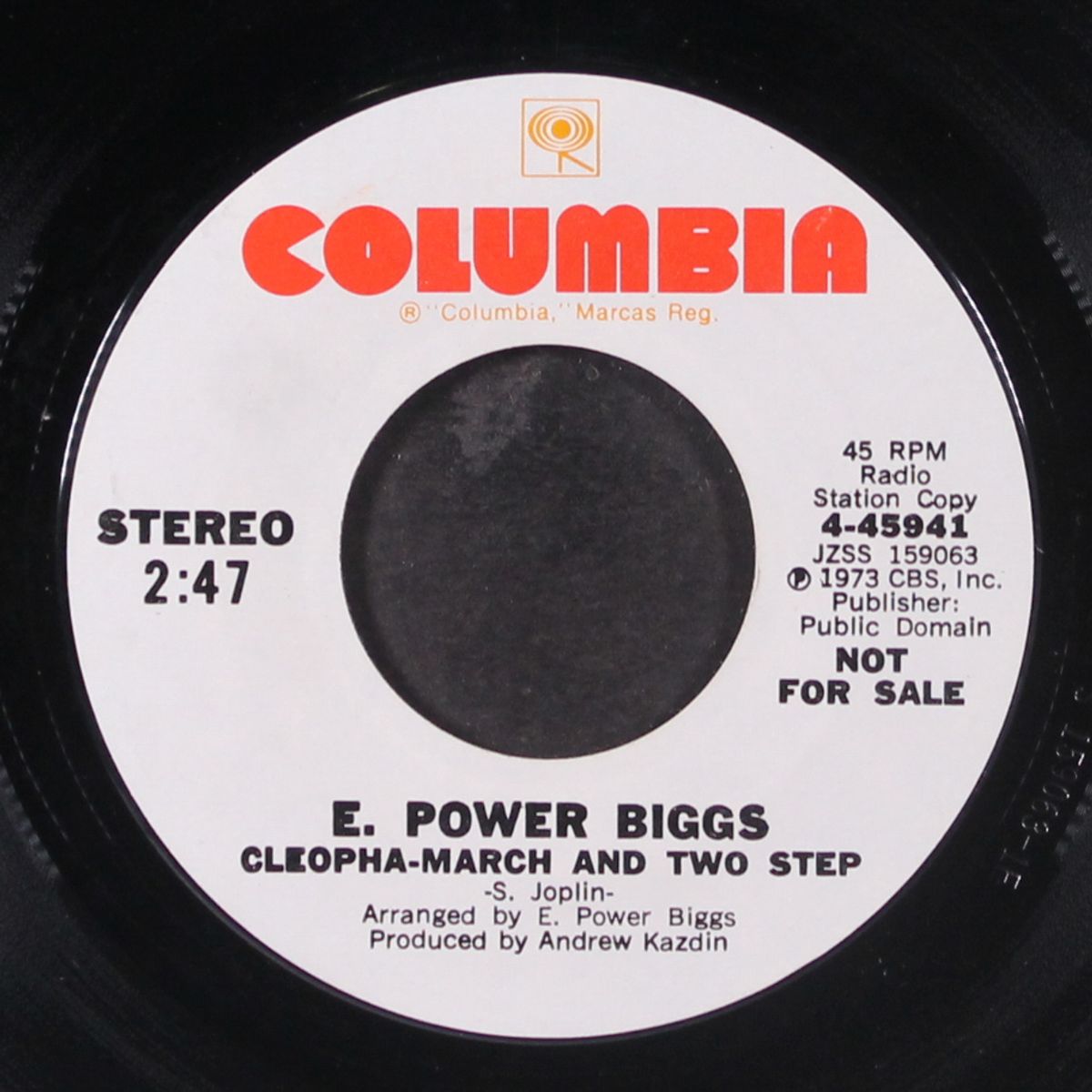 maple leaf rag / cleopha-march and two step by E. POWER BIGGS