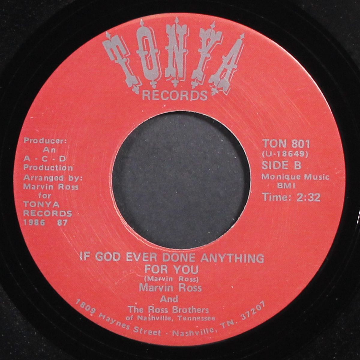 one day god stopped by / if god ever done anything for you by MARVIN ROSS & ROSS BROTHERS