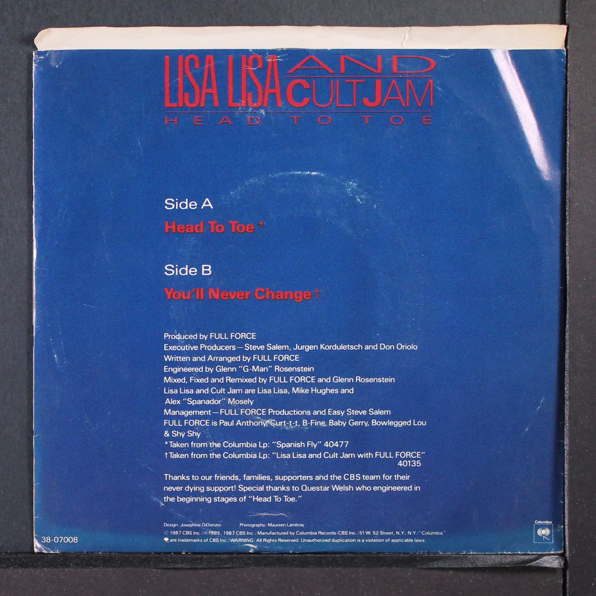 head to toe / you'll never change by LISA LISA & THE CULT JAM