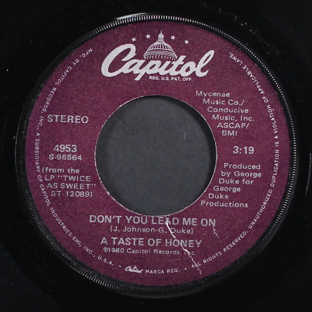 sukiyaki / don't you lead me on by A TASTE OF HONEY