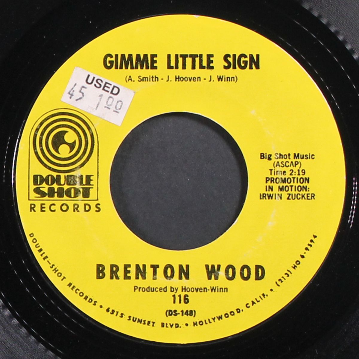 gimme little sign / i think you've got your fools mixed up by BRENTON WOOD