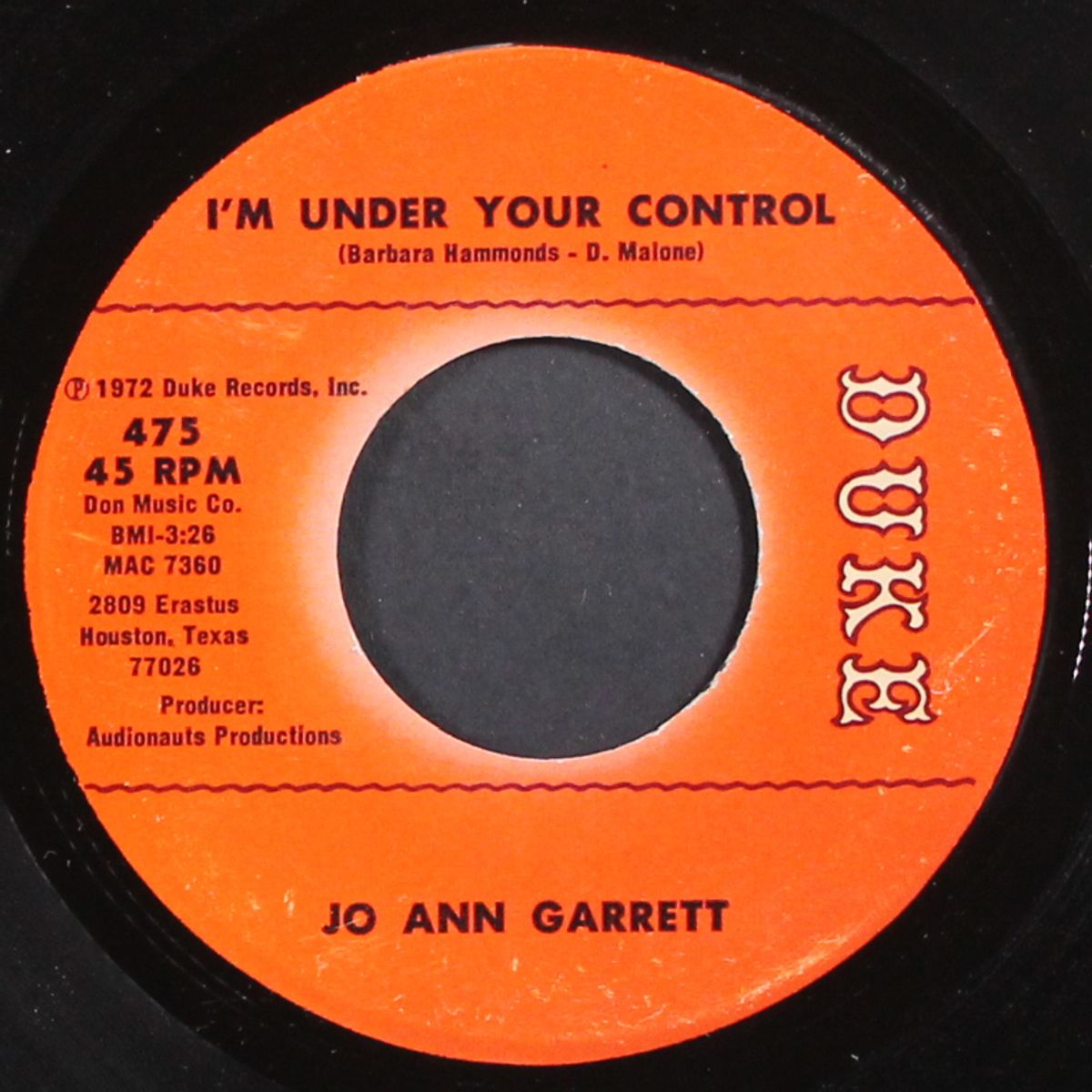 sting me baby / i'm under your control by JO ANN GARRETT