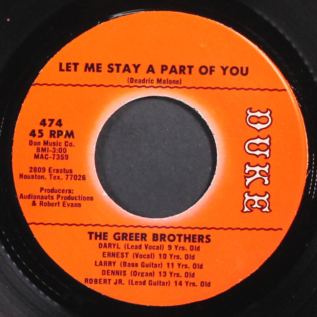 we don't dig no busing / let me stay a part of you by GREER BROTHERS