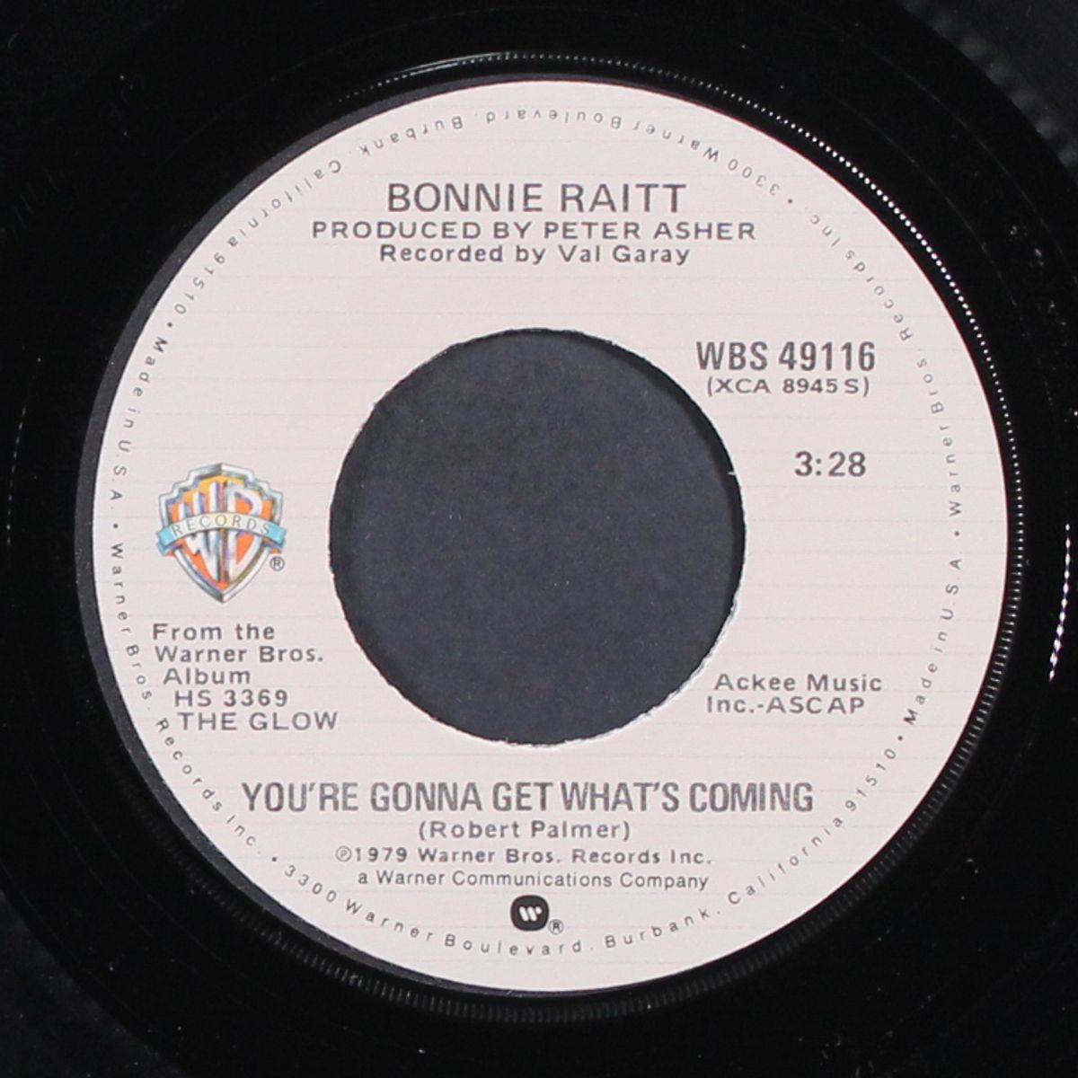 you're gonna get what's coming / the glow by BONNIE RAITT