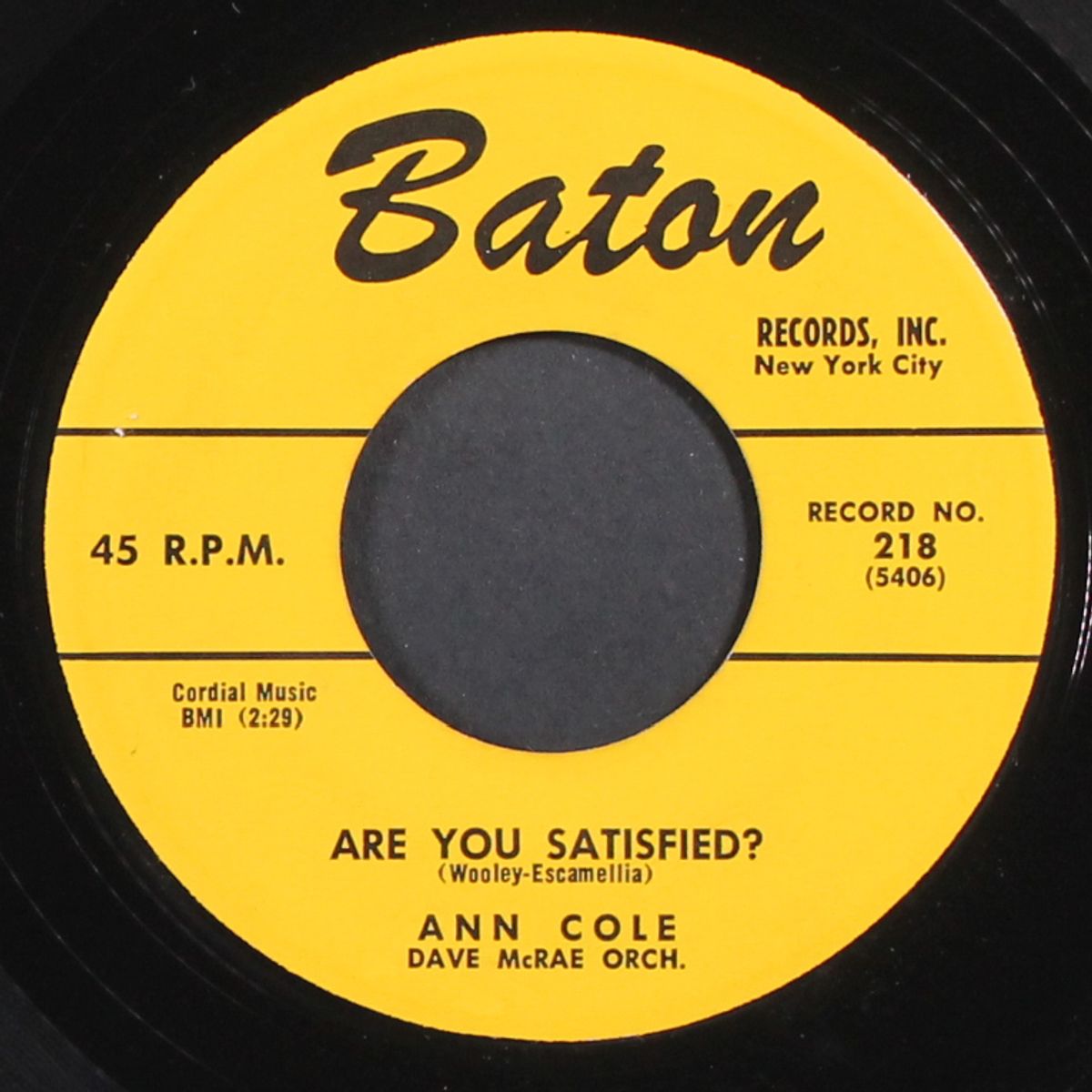 darling, don't hurt me / are you satisfied? by ANN COLE