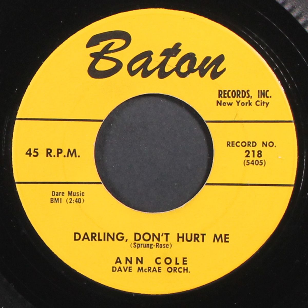 darling, don't hurt me / are you satisfied? by ANN COLE
