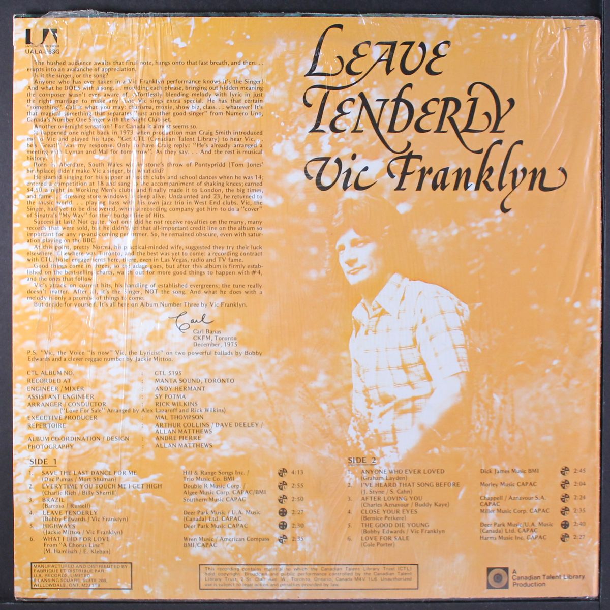 leave tenderly by VIC FRANKLYN