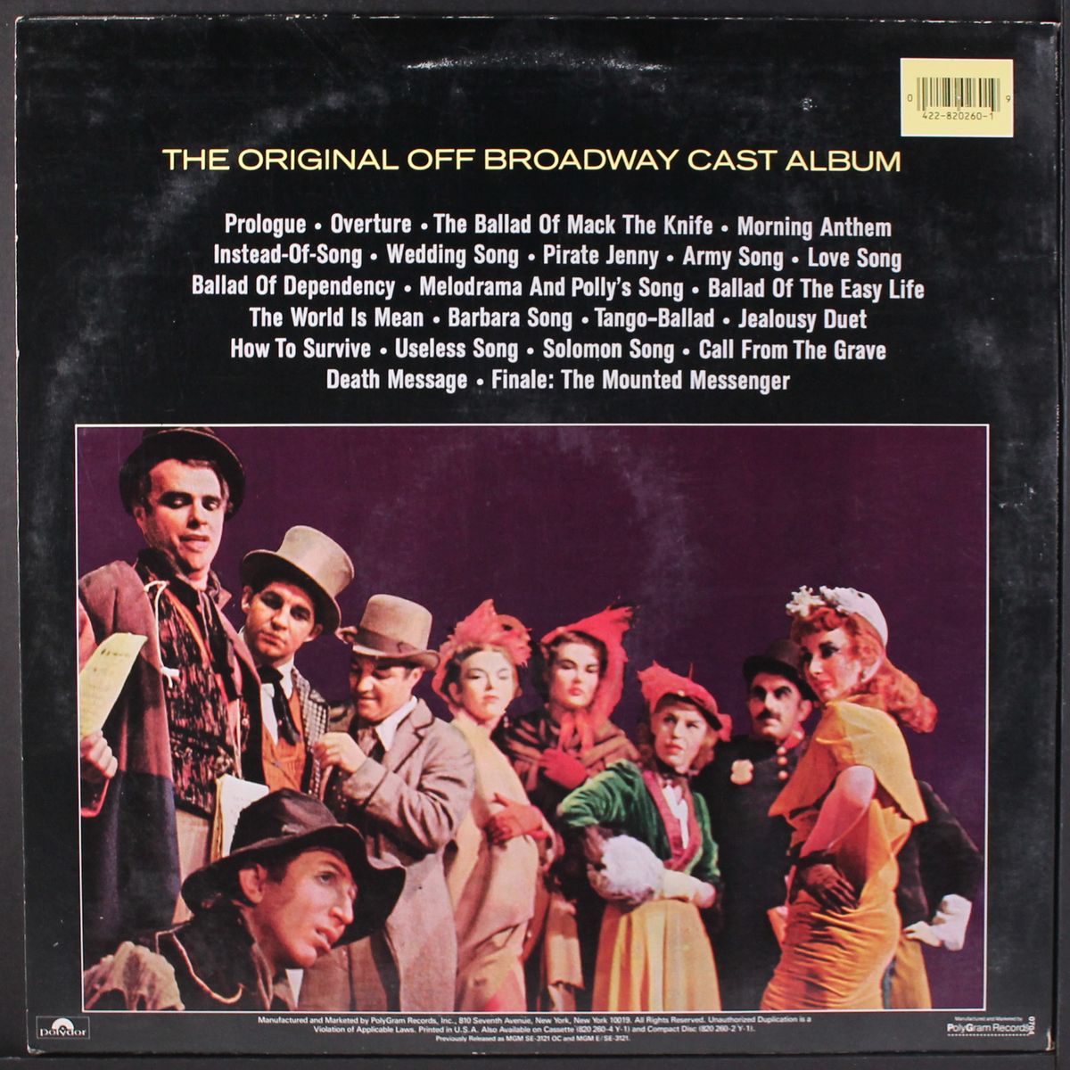 weill: the threepenny opera by ORIGINAL CAST
