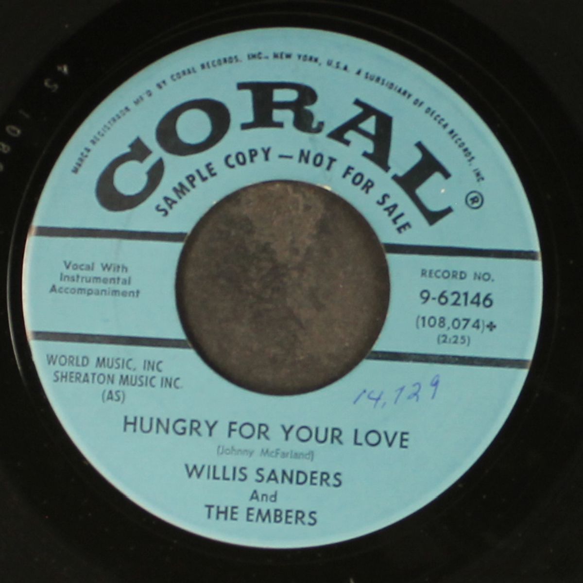 time out for tears / hungry for your love by WILLIS SANDERS & EMBERS