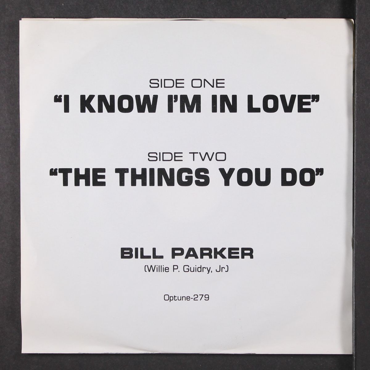 i know i'm in love / the things you do by BILL PARKER