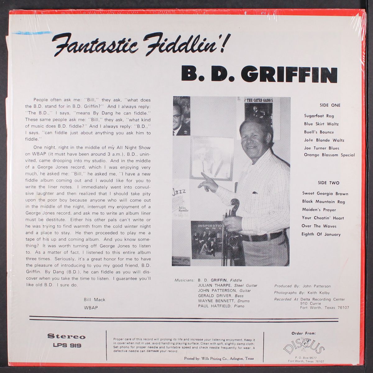 fantastic fiddlin' by B.D. GRIFFIN