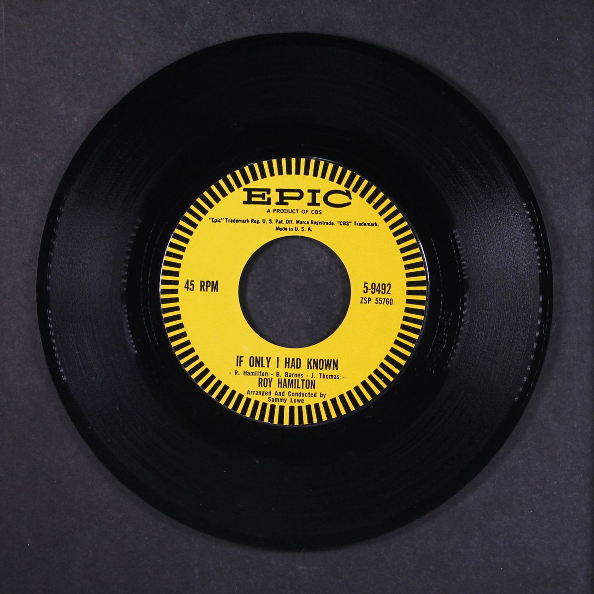 don't come cryin' to me / if only i had known by ROY HAMILTON