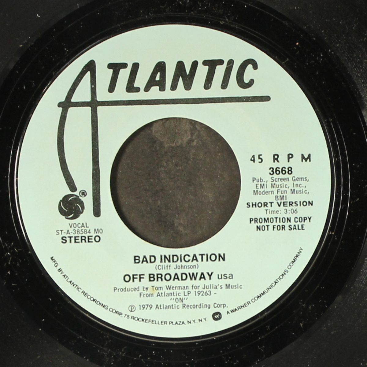bad indication by OFF BROADWAY USA