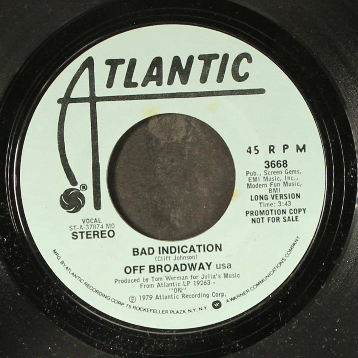 bad indication by OFF BROADWAY USA