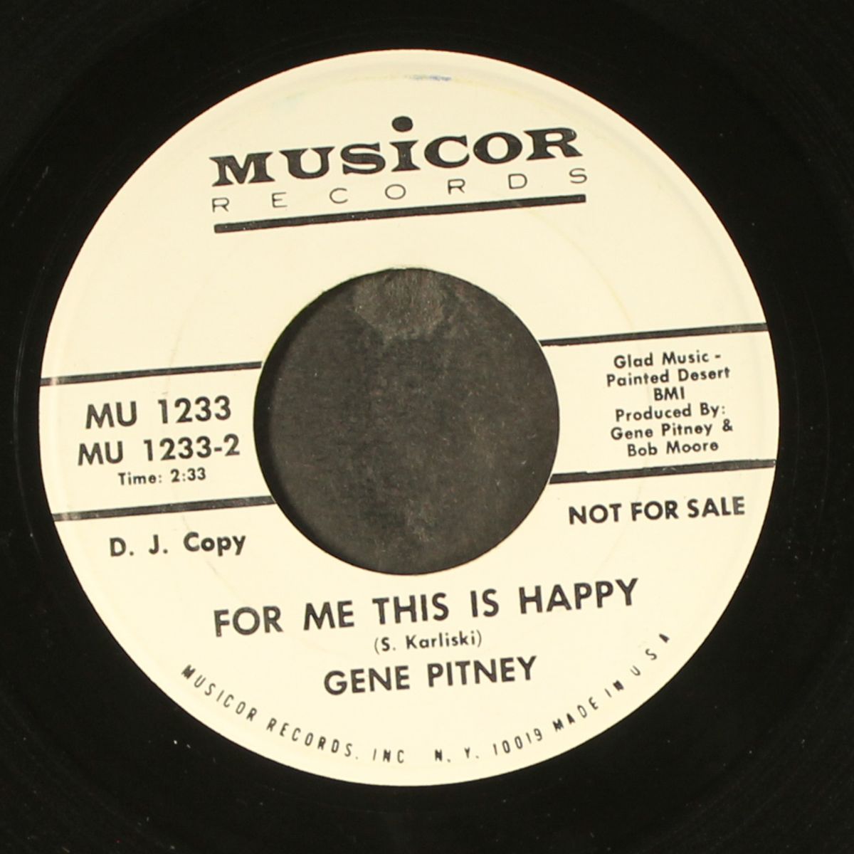 i'm gonna listen to me / for me this is happy by GENE PITNEY