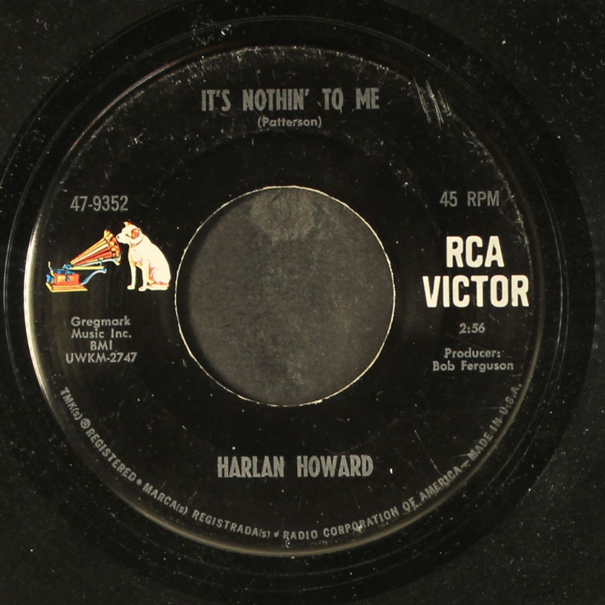 it's nothin' to me by HARLAN HOWARD
