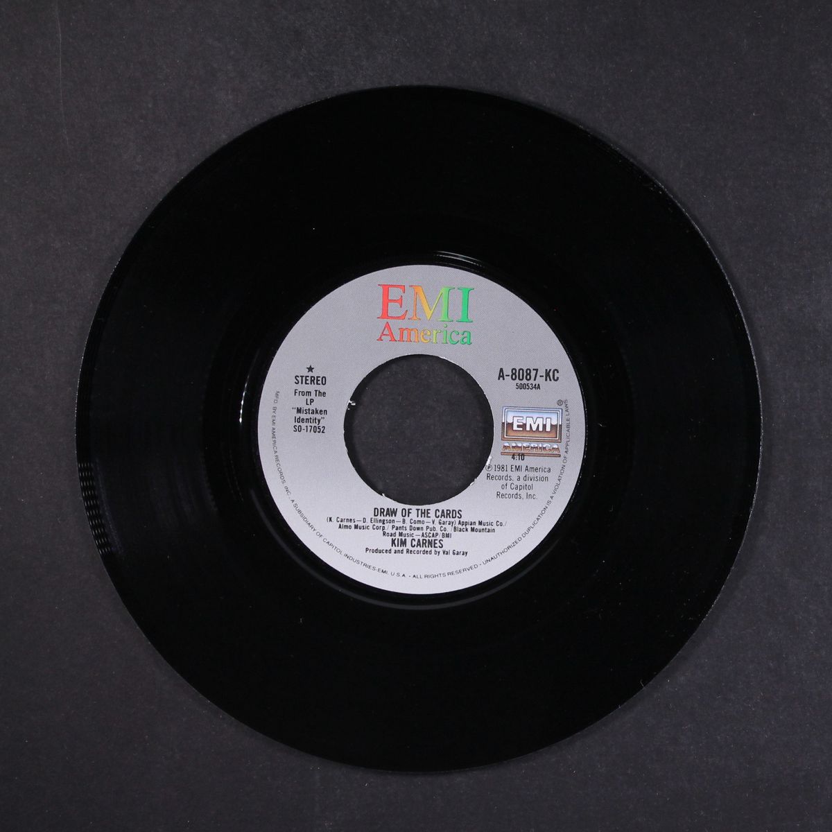 draw of the cards / break the rules tonite by KIM CARNES