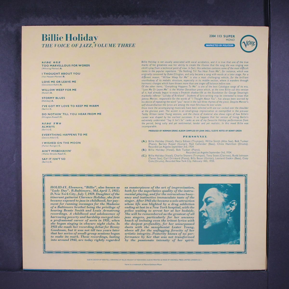 the voice of jazz, vol. 3 by BILLIE HOLIDAY