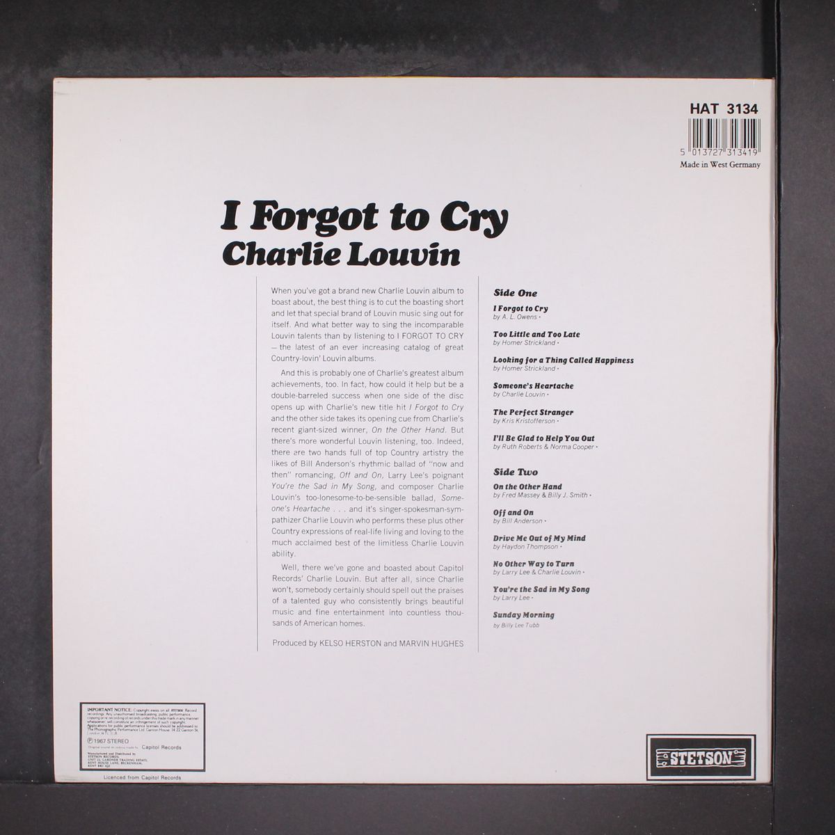 i forgot to cry by CHARLIE LOUVIN