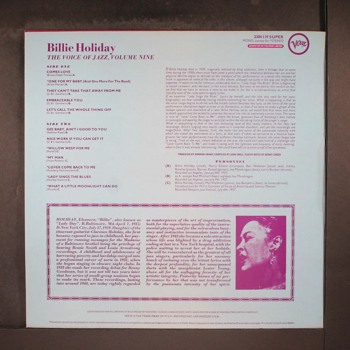 the voice of jazz, vol. 9 by BILLIE HOLIDAY