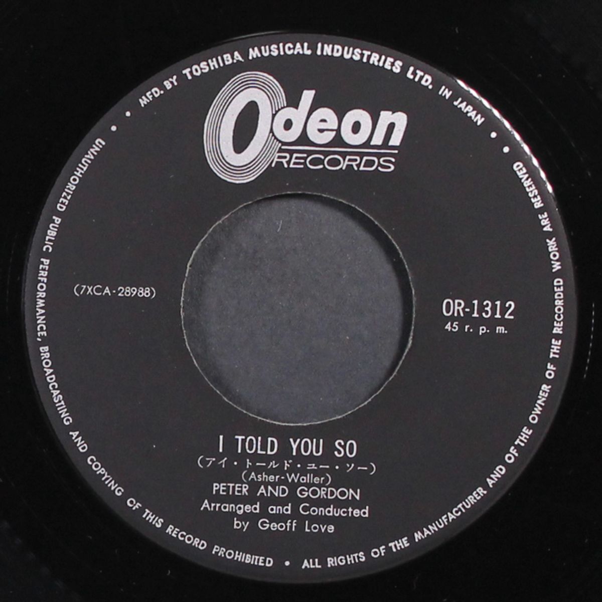 to know you is to love you / i told you so by PETER & GORDON