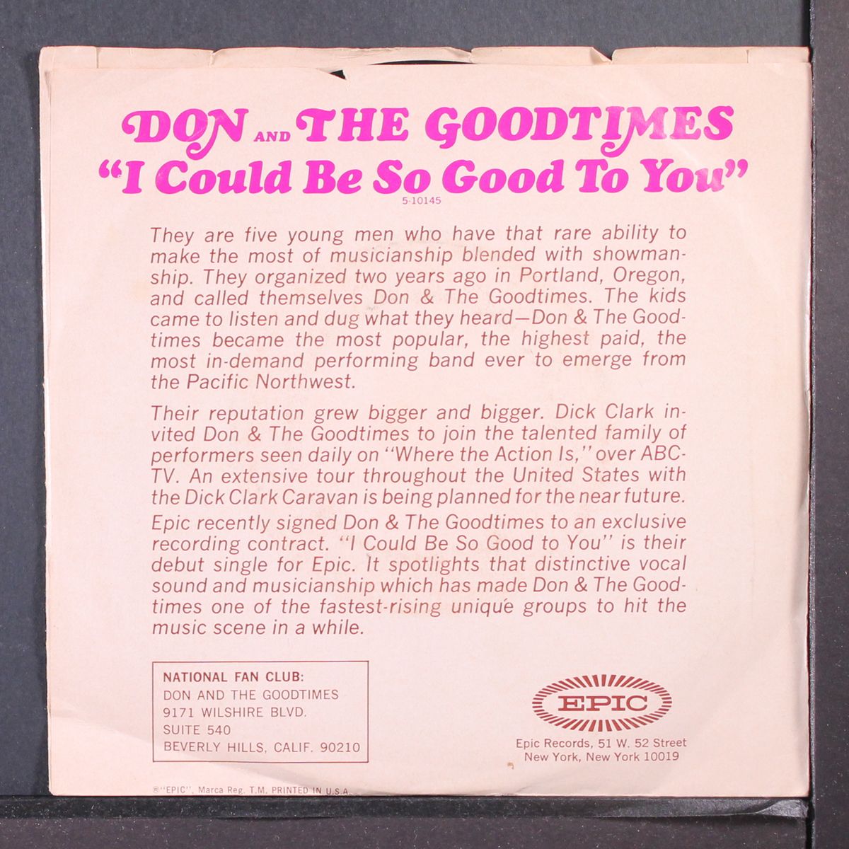 i could be so good to you / and its so good by DON & GOODTIMES