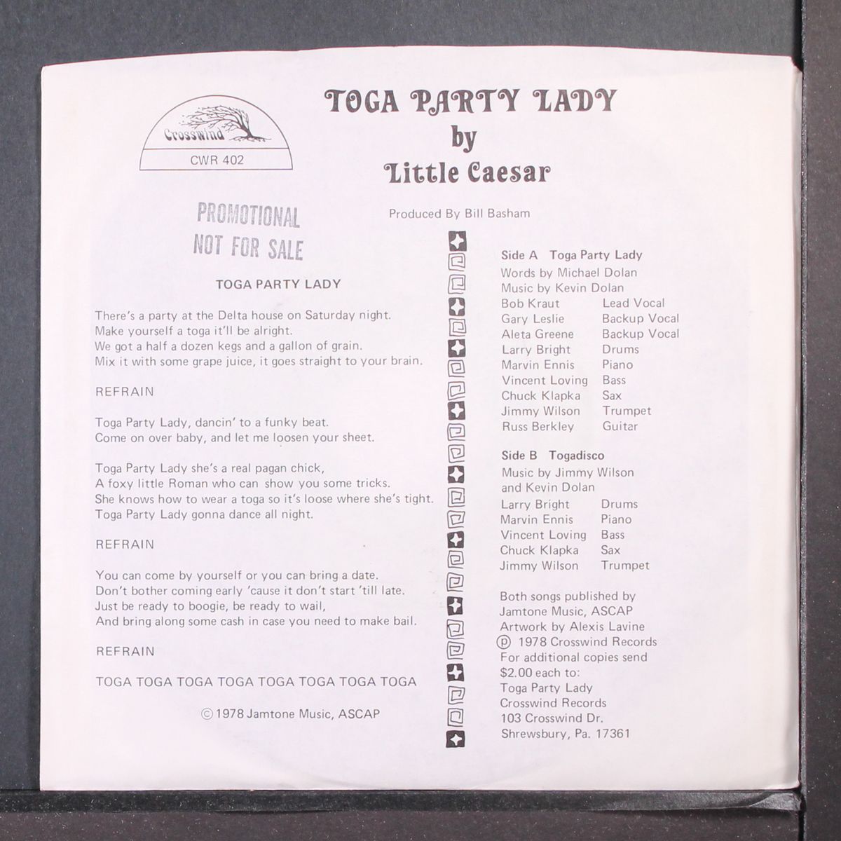 toga party lady / togadisco by LITTLE CAESAR