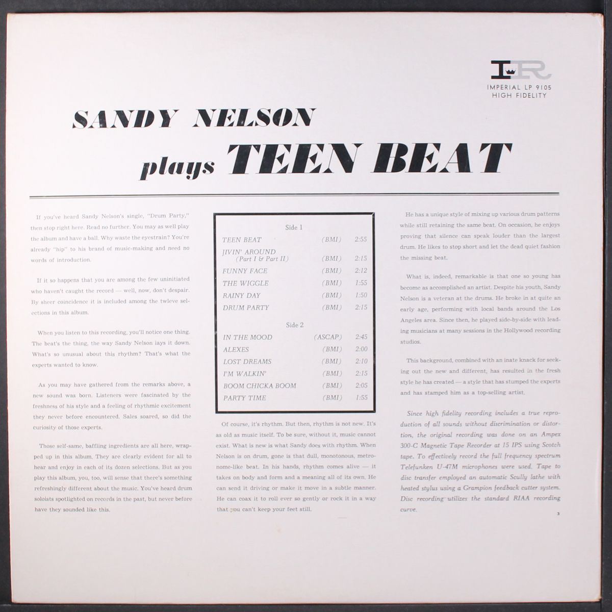 plays teen beat by SANDY NELSON