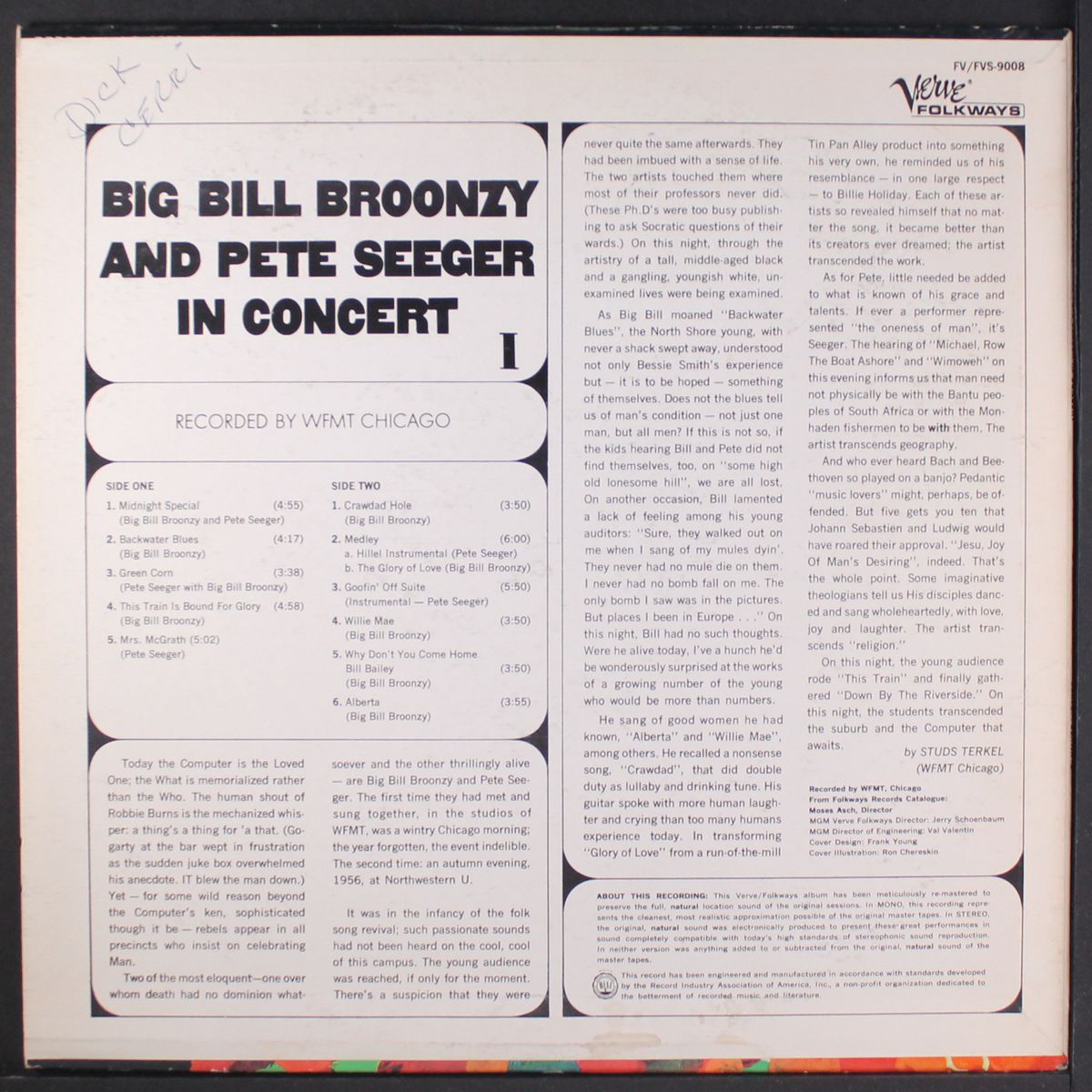 in concert by BIG BILL BROONZY & PETE SEEGER