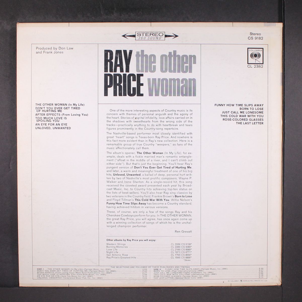the other woman by RAY PRICE