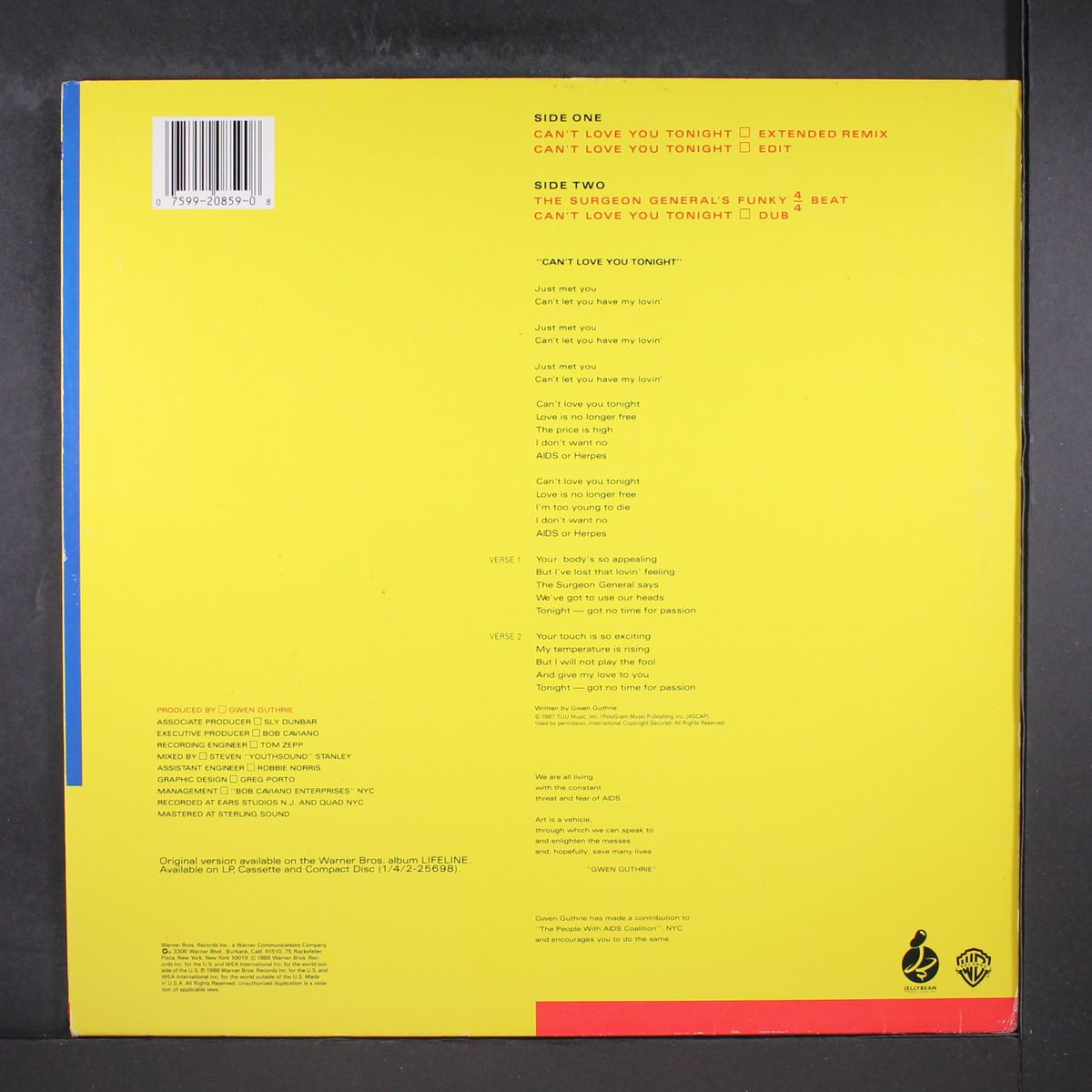 can't love you tonight (4 mixes) by GWEN GUTHRIE