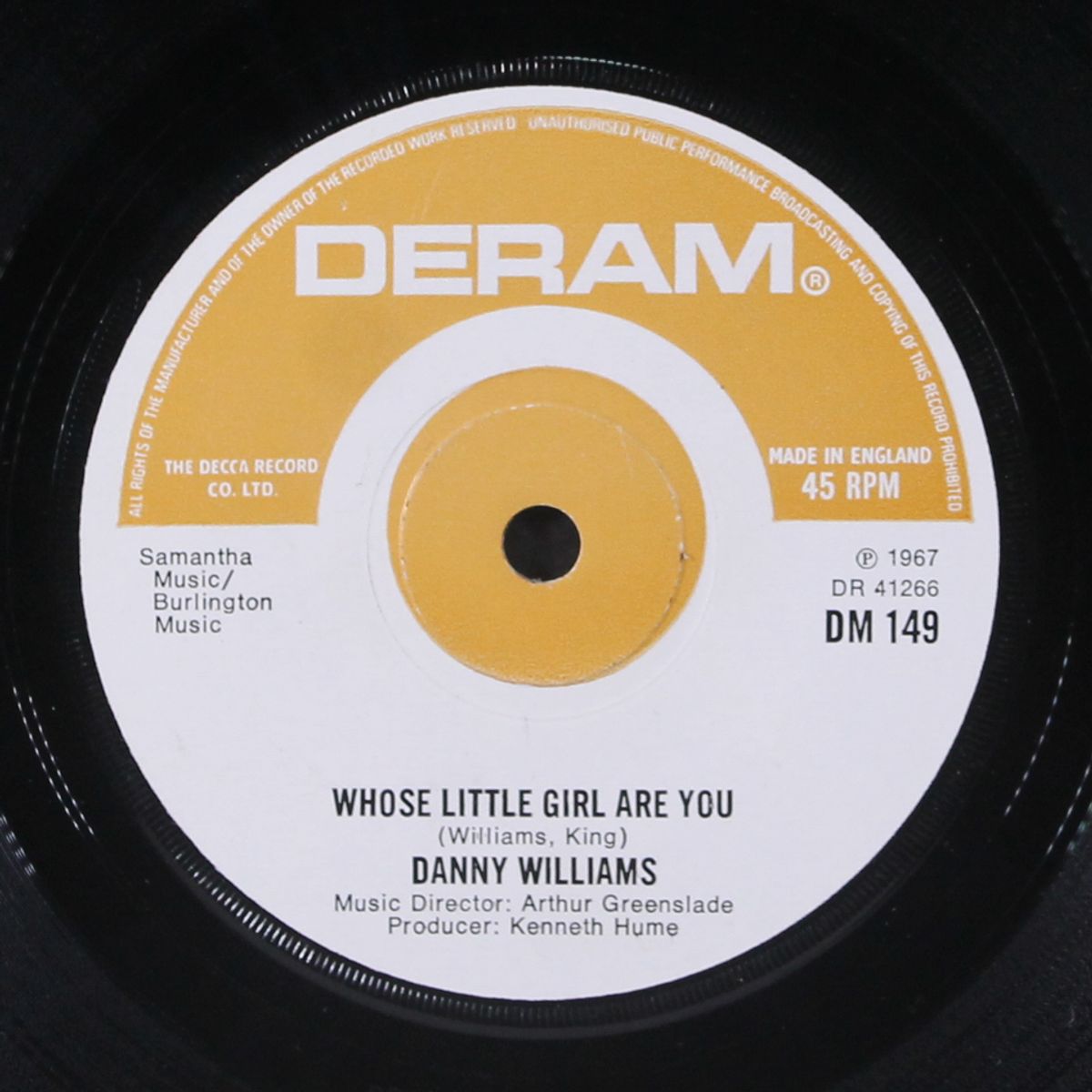 never my love / whose little girl are you by DANNY WILLIAMS