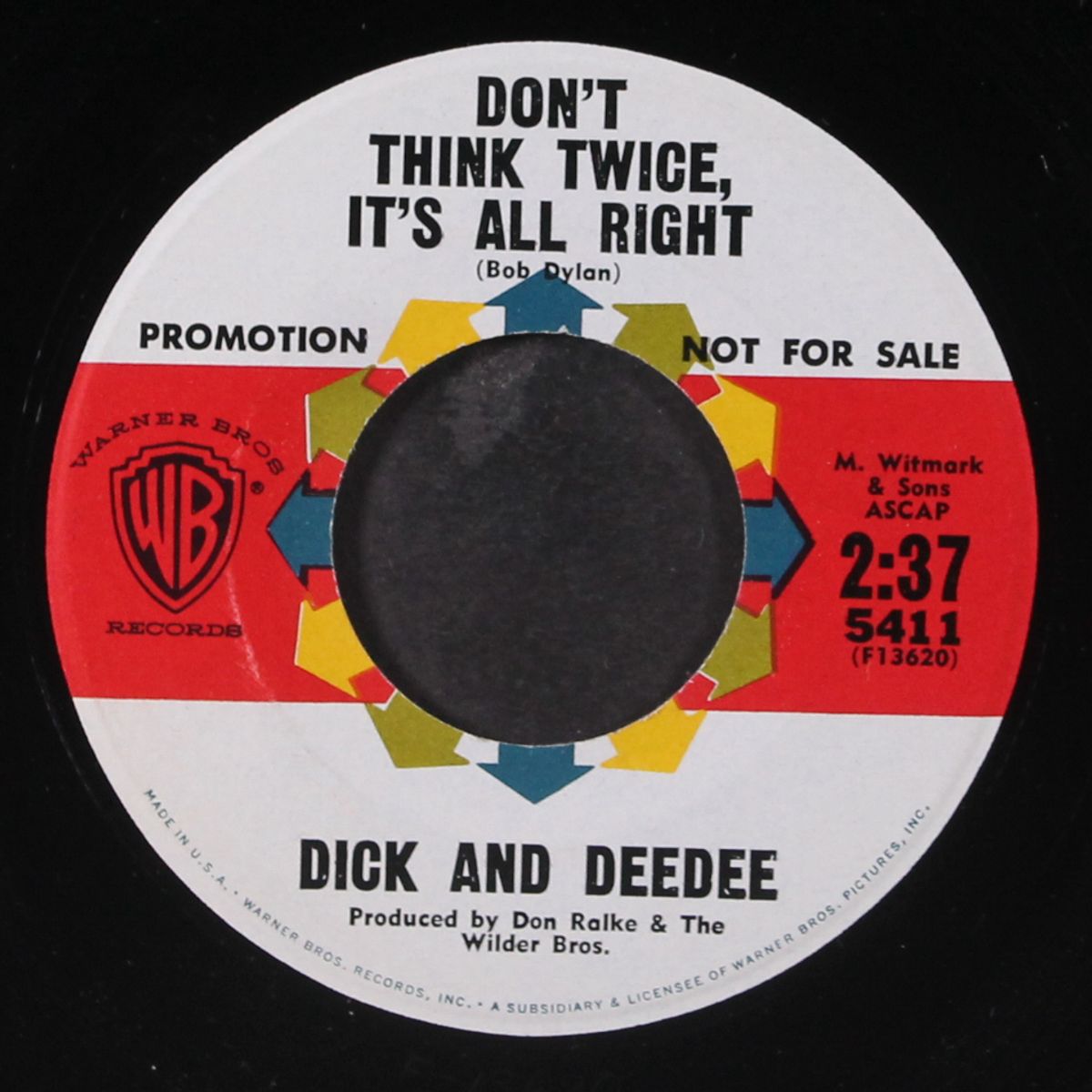 all my trials / don't think twice, it's all right by DICK AND DEEDEE