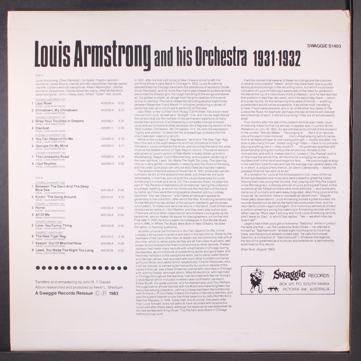 and his orchestra, 1931-1932 by LOUIS ARMSTRONG