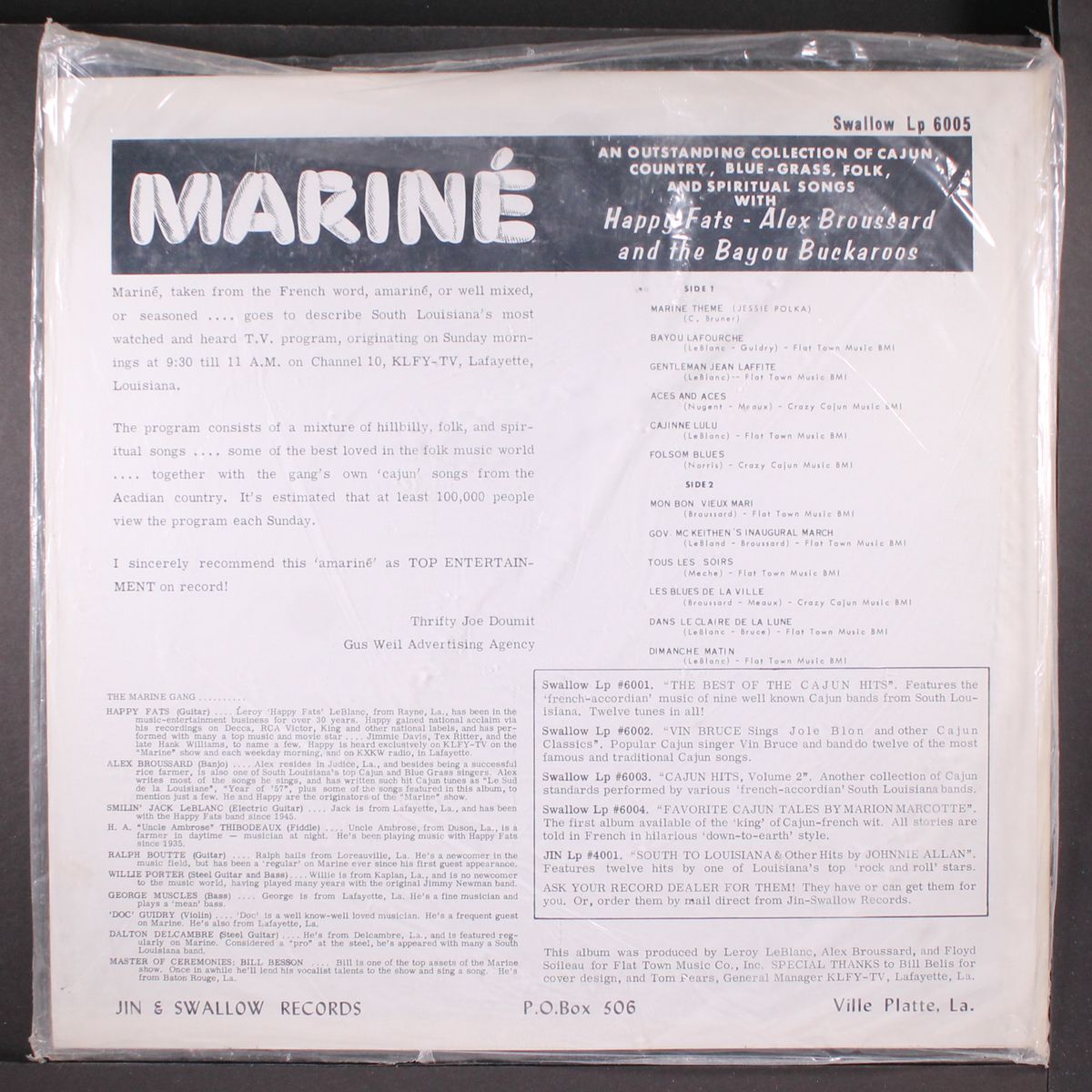 songs & music from marine by HAPPY FATS, ALEX BROUSSARD & BAYOU BUCKAROOS
