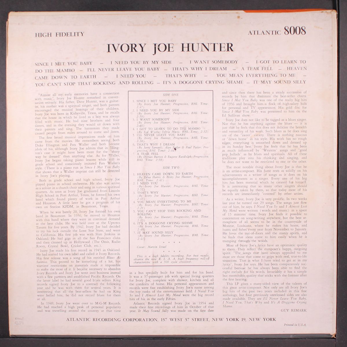 ivory joe hunter by IVORY JOE HUNTER