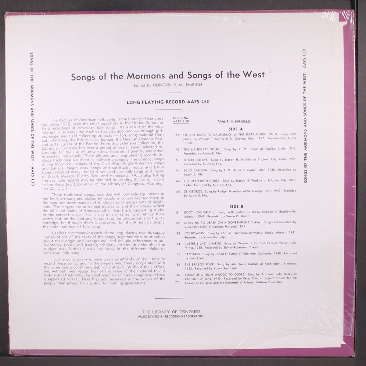 songs of the mormons & songs of the west by VARIOUS