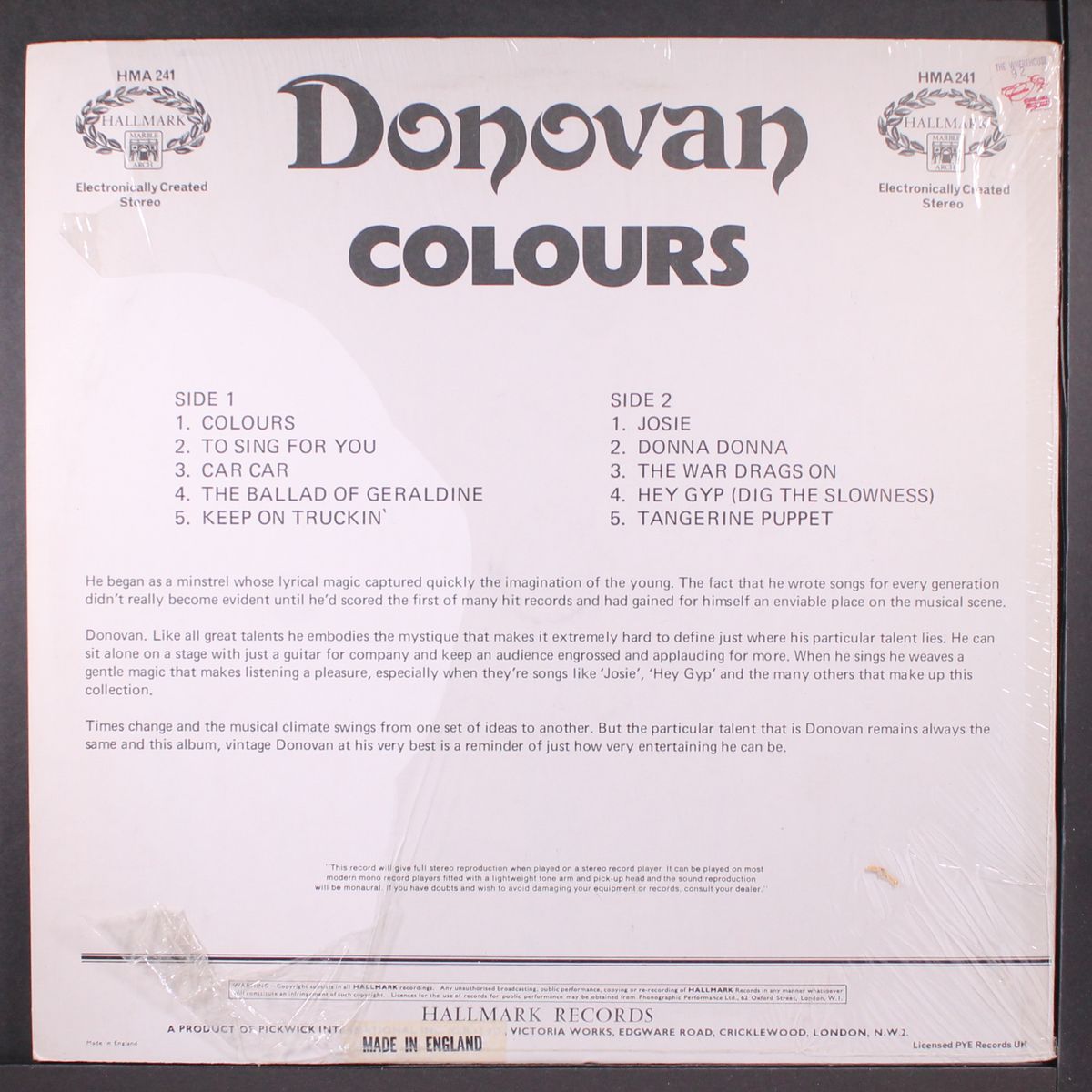 colours by DONOVAN
