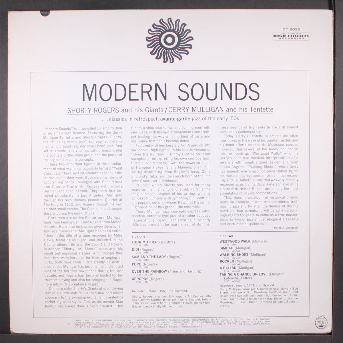 modern sounds by GERRY MULLIGAN / SHORTY ROGERS