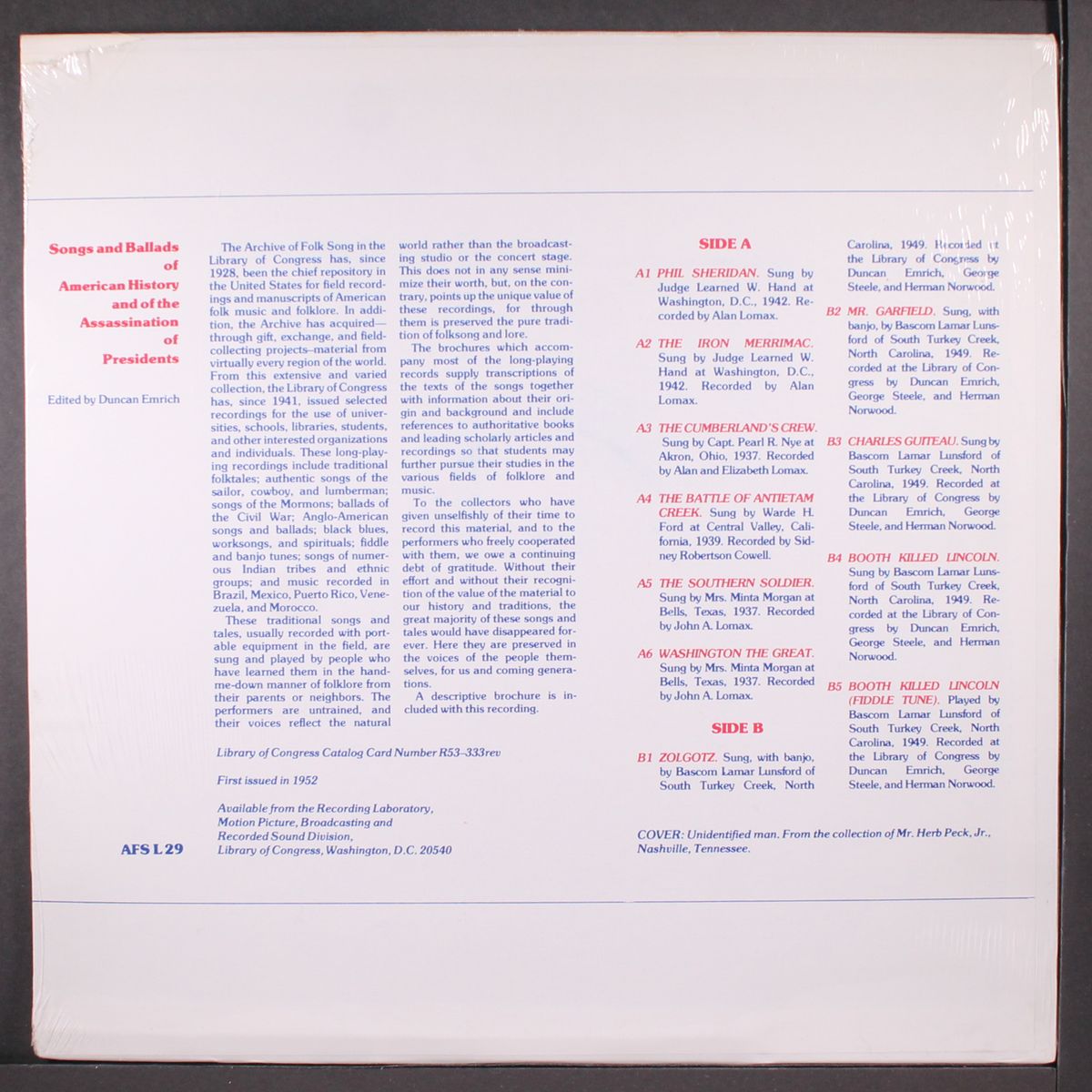 songs and ballads of american history and of the assassination of presidents by VARIOUS