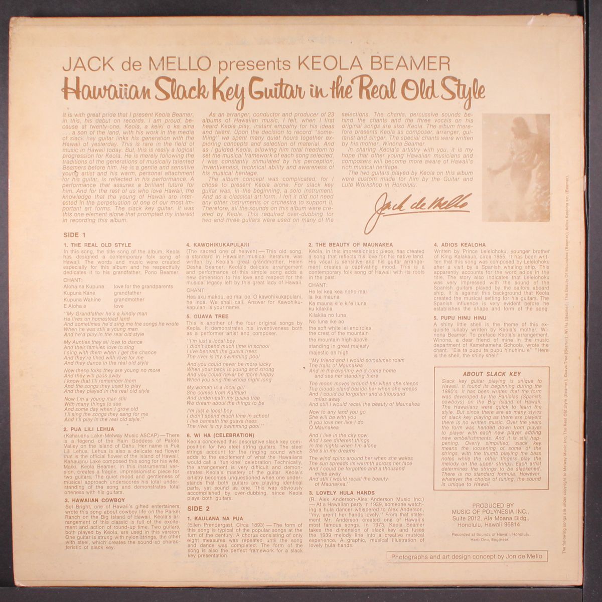slack key guitar in the real old style by KEOLA BEAMER