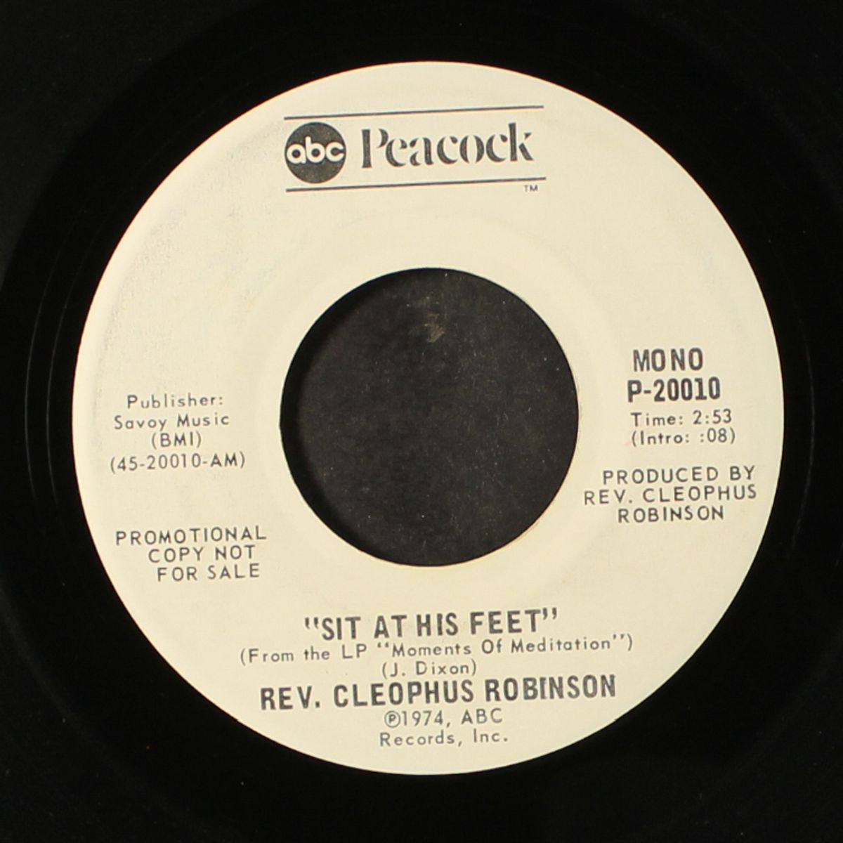sit at his feet / mono by REV. CLEOPHUS ROBINSON