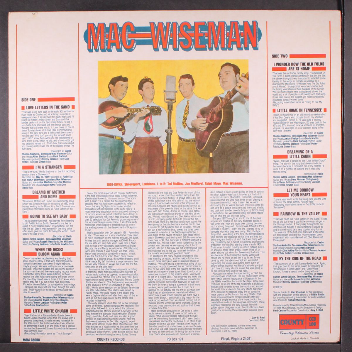 early dot recordings, vol. 1 by MAC WISEMAN